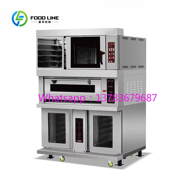 Customized Commercial Digital Convection Oven Luxury 2 Layers 4 Trays Deck Ovens Touch Control Cool Touch Exterior Bakery