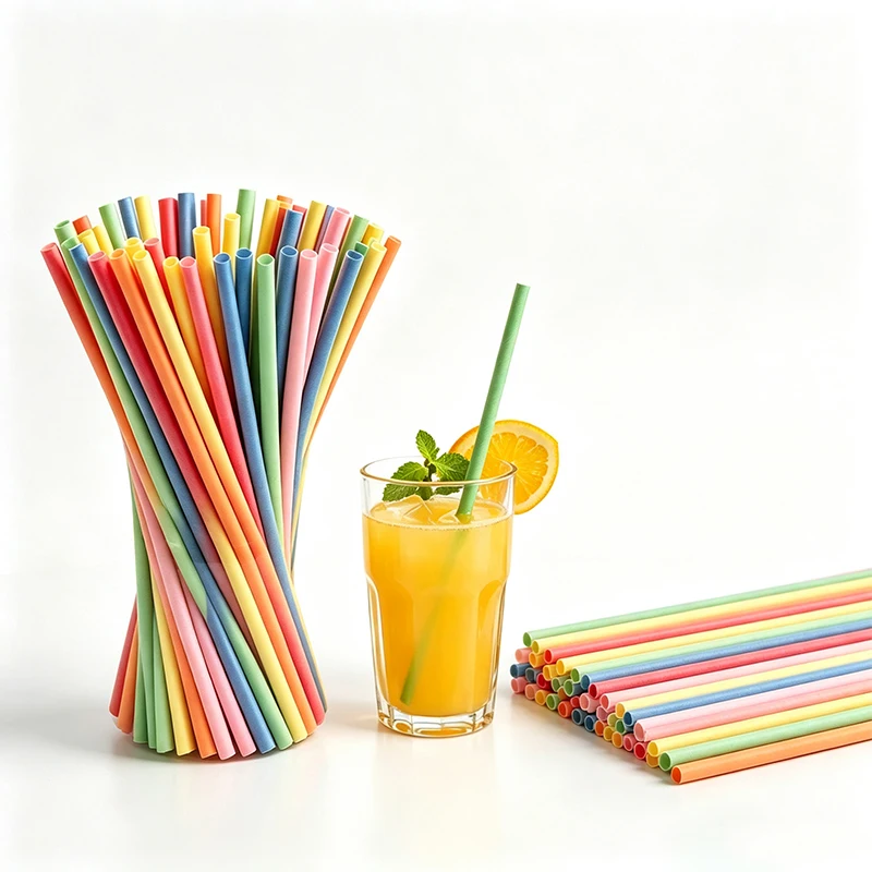 25/50PCS Solid Color Paper Straws Disposable Children's Birthday Disposable Paper Straws Wedding Christmas Decoration Supplies