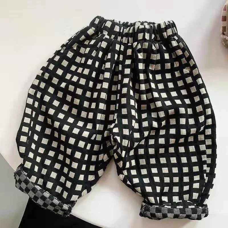 Boys Casual Pants Long Trousers Cotton 2024 Plaid Spring Autumn Baby's Kids Pants High Quality Children's Clothing