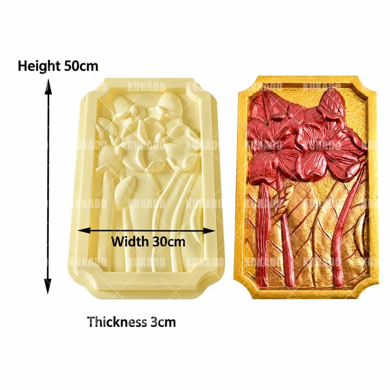 Triangle Lotus Roman Column Relief Wall Flower Pendant Cement Lace European Villa Theme Printing Template for Decorative Boards