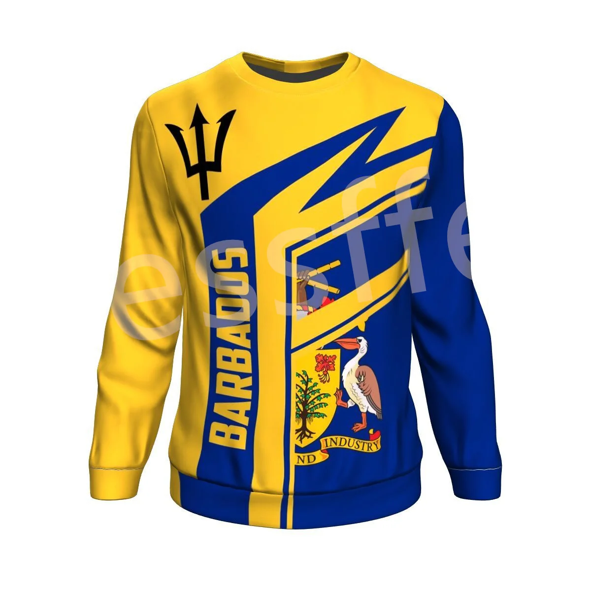 Barbados Caribbean Country Flag Tattoo Retro Pullover 3DPrint Unisex Harajuku Autumn Streetwear Funny Casual Jacket Hoodies 20X