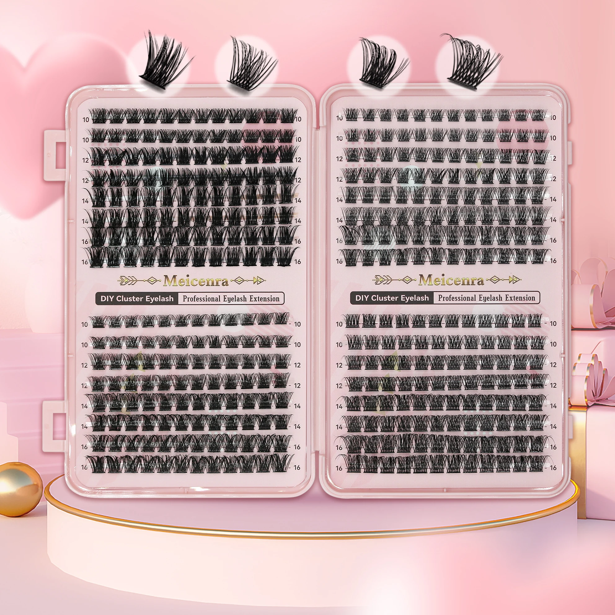 Extension de cils en grappe, faux cils individuels amovibles, Extensions de cils pour le maquillage du Volume