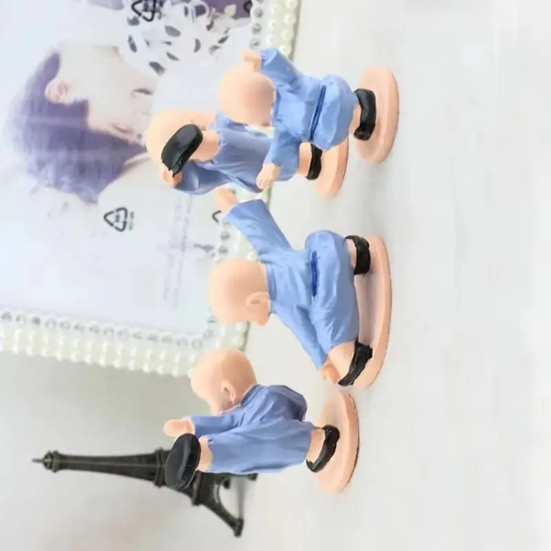 4pcs Kawaii Shaolin Little Monk Kung Fu Boy Resin Figurine Ornaments Gifts Craft Buddha Figurines Miniature Figurines Home Decor
