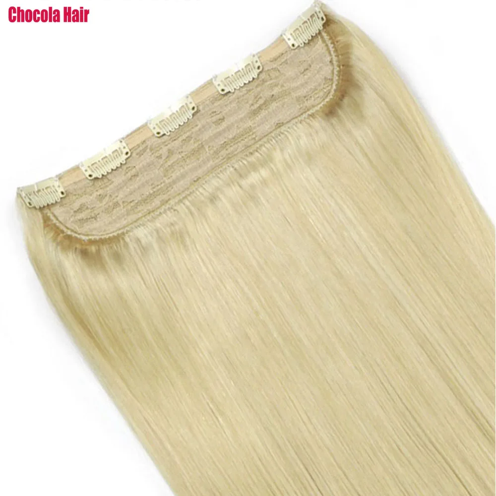 Chocala-Extensions de Cheveux Humains Brésiliens Remy Lisses, Fait Machine, 140g, 5 Clips, 20-28 Pouces, 1 Pièce par Ensemble