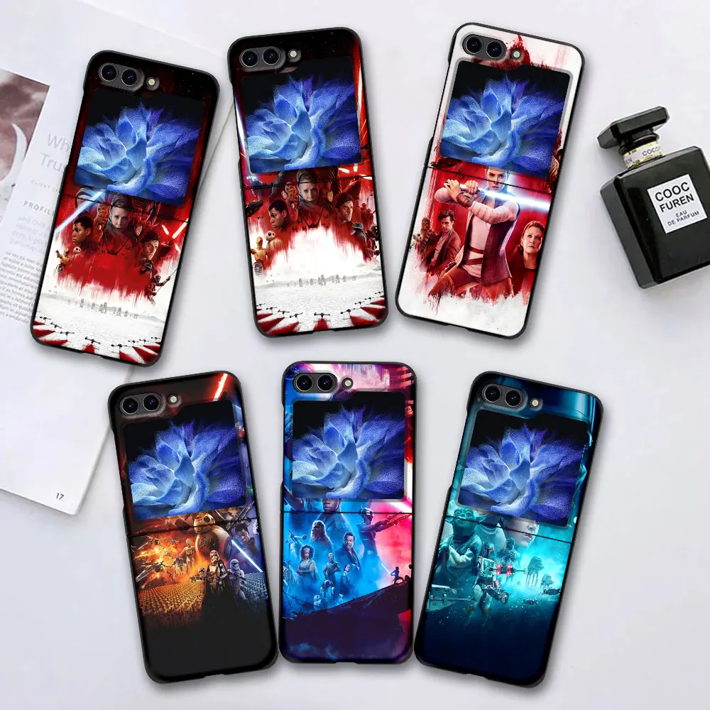 Disney TV Star Wars Mobile Phone Case for Samsung Galaxy Z Flip5 Black Cases Cover Z Flip 5 Hard PC Folding Coque Zflip5 Fundas