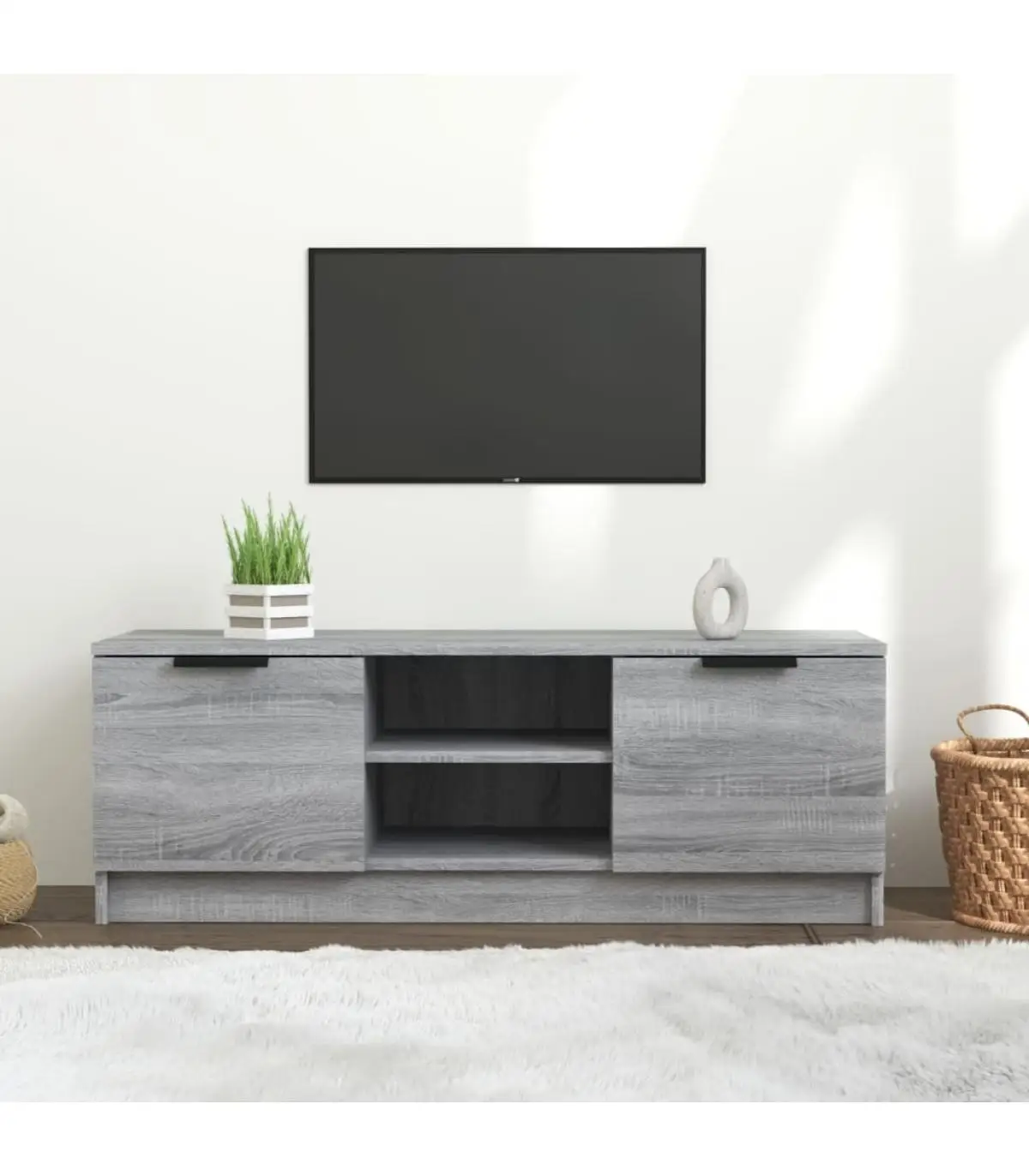 Furniture TV furniture plywood gray Sonoma 102x35x36,5 cm