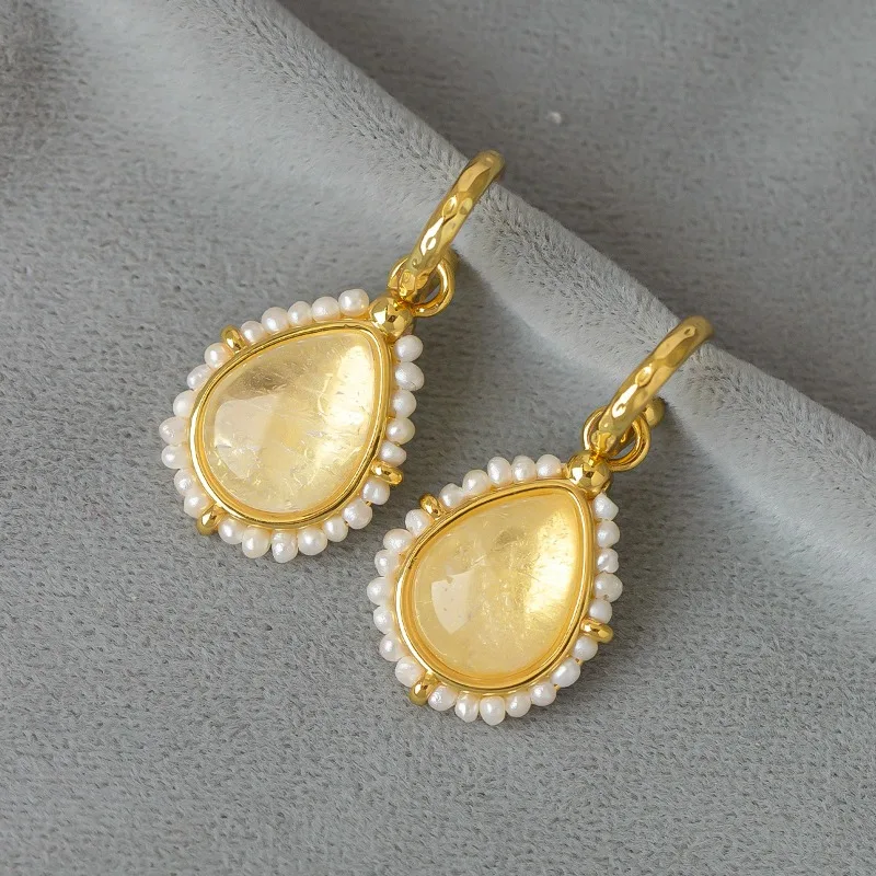 

Pendant Earrings Fishhook French Niche Retro Light Luxury Exquisite Small Fresh Water Pearl Water Drop Earrings