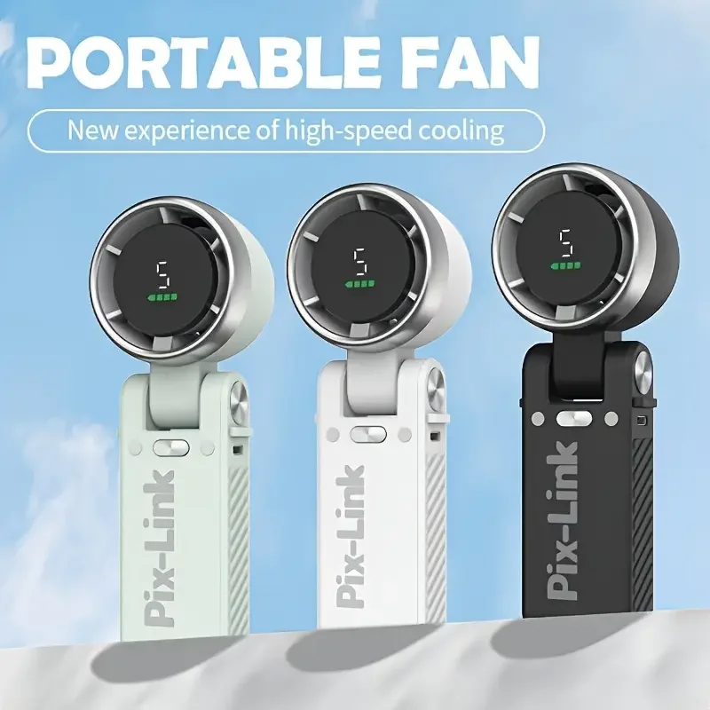 

Портативный портативный персональный перезаряжаемый настольный вентилятор PIX-Link со светодиодным цифровым дисплеем 180 ° Регулируемые 5-скоростные настройки охлаждения