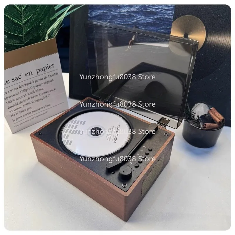 

Vinyl Retro CD Player, Portable Charging Bluetooth Speaker