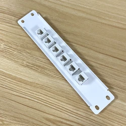 6-Port CAT5e Shielded Patch Panel RJ45 10G Ready Metal Housing Color-Coded Labeling for T568A and T568B Wiring,White 24BB