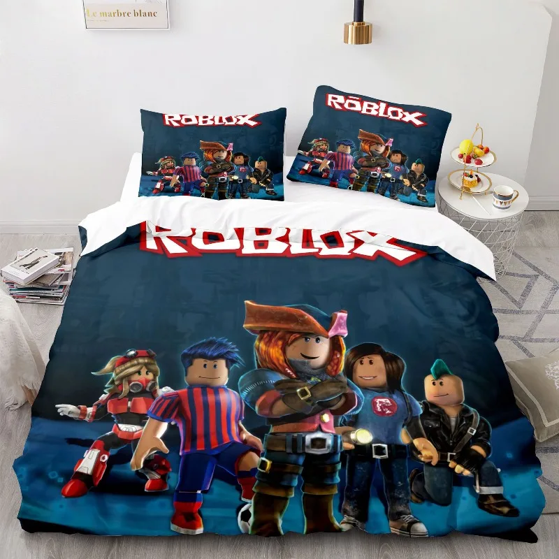 Game Roblox Anime dekbedovertrek schattig bedrukt kinderslaapkamer tiener beddengoed polyester huidvriendelijk kindercadeau