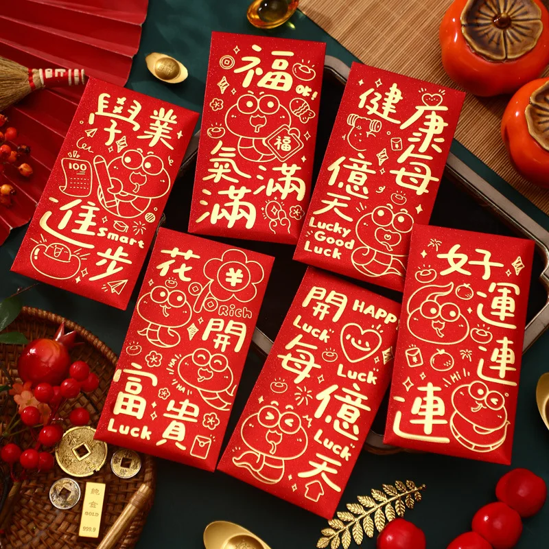 66 Pcs Chinese Lunar New Year Lucky Money Red Envelopes Pocket 2025 Year of the Snake Money Red Envelopes Hongbao for Cash Gifts