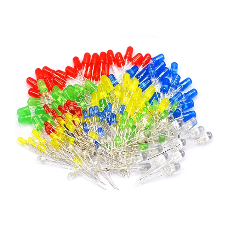 

5mm LED small bulb light emitting diode F5 red green yellow blue white direct insertion light bead component package indicator