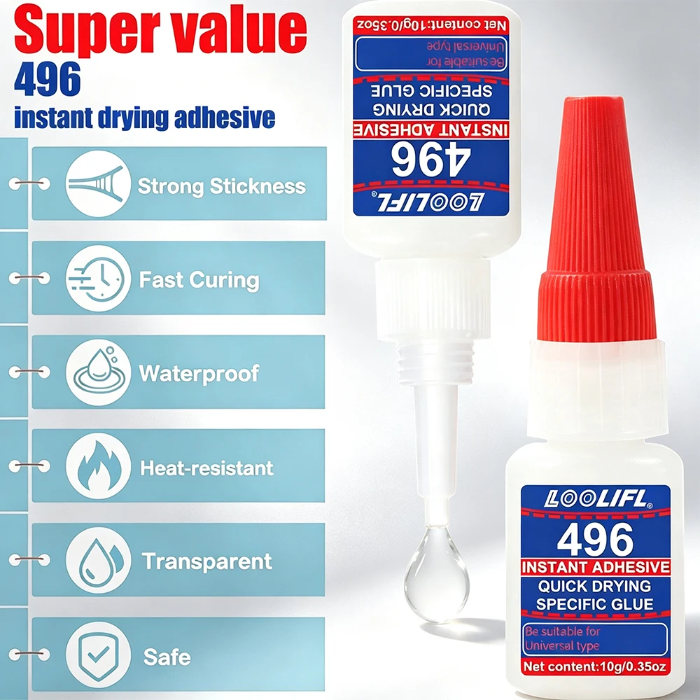 Instant Adhesive  Super Glue Fast Curing Waterproof Heat Resistant Transparent Glue for Plastic Metal Rubber Ceramic Wood Repair