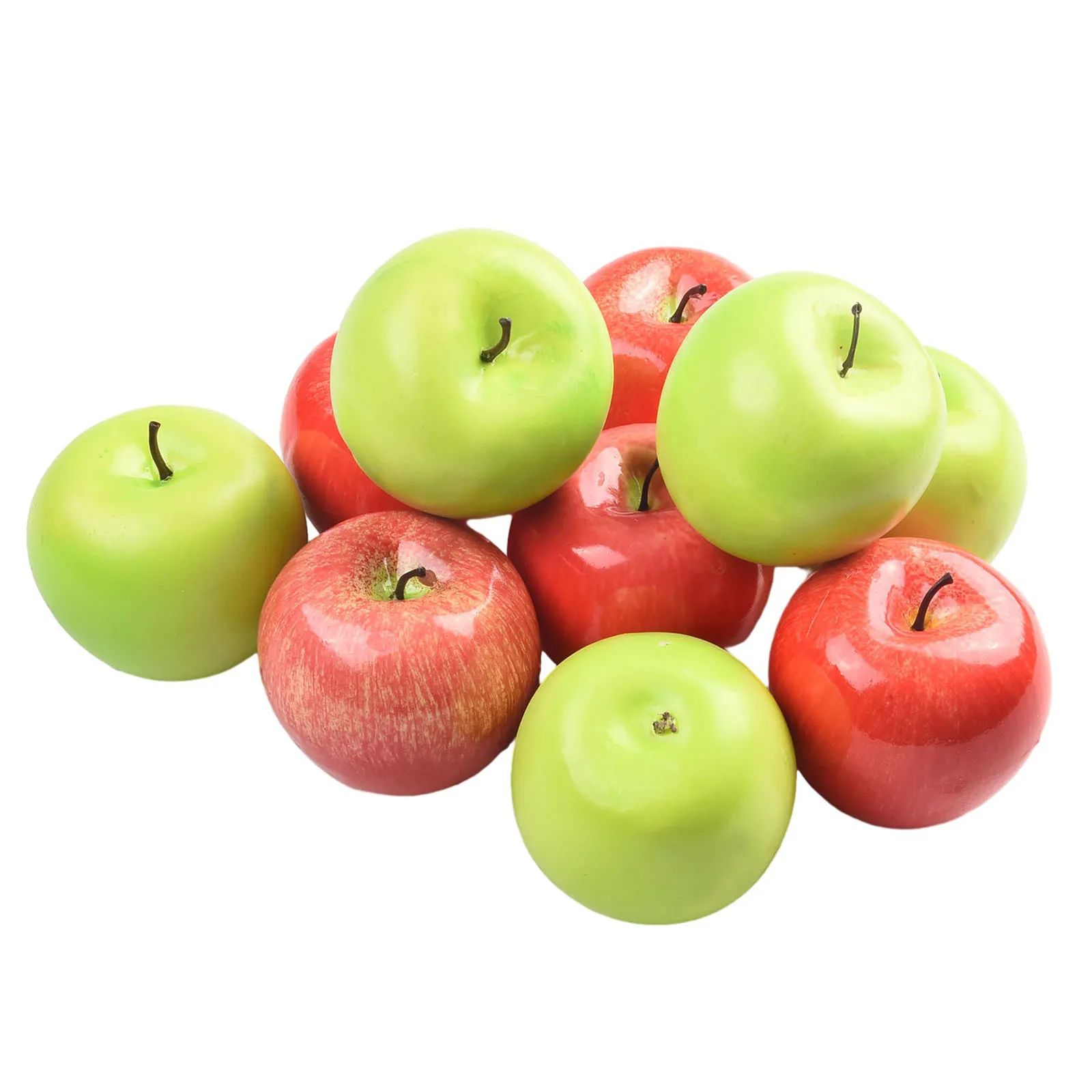 

10pcs Artificial Fruits And Vegetables Home Decoration Fake Apples Ornament Food Photography Props Green And Red