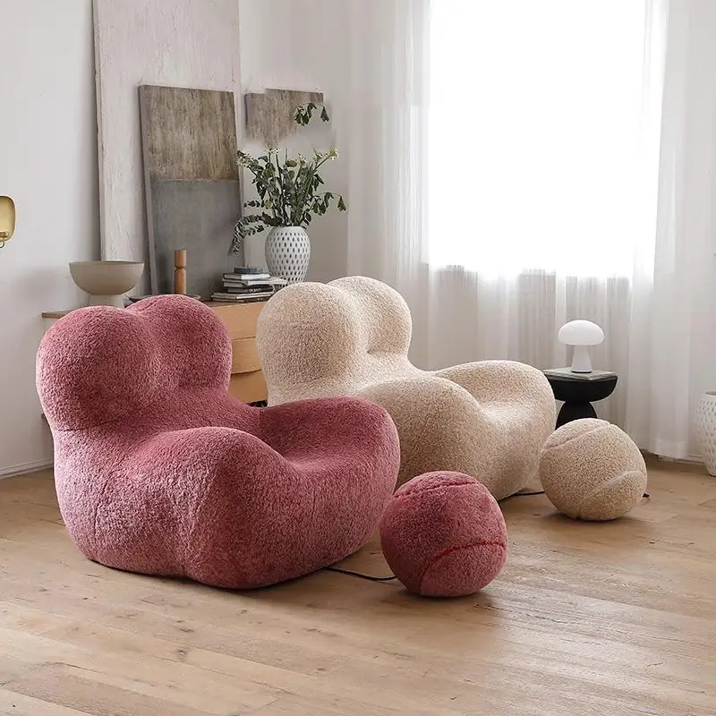 

Modern Relax Rocking Accent Backrest Chair Floor Sofa Cashmere Designer Celebrity Single Minimalist Lazy Living Room Furniture