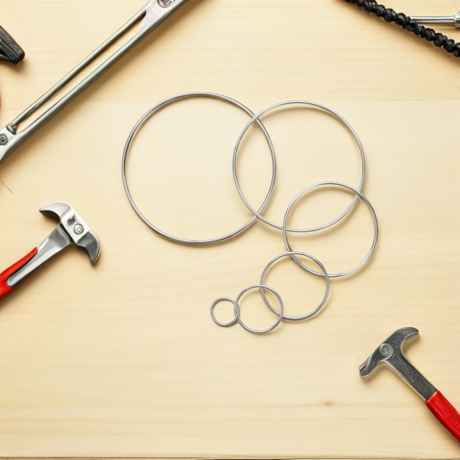 

12Pcs 304 Stainless Steel Craft Rings Smooth Finish Dreamcatcher Supplies Macrame Hoops DIY Wreath Frames Metal Rings for Crafts