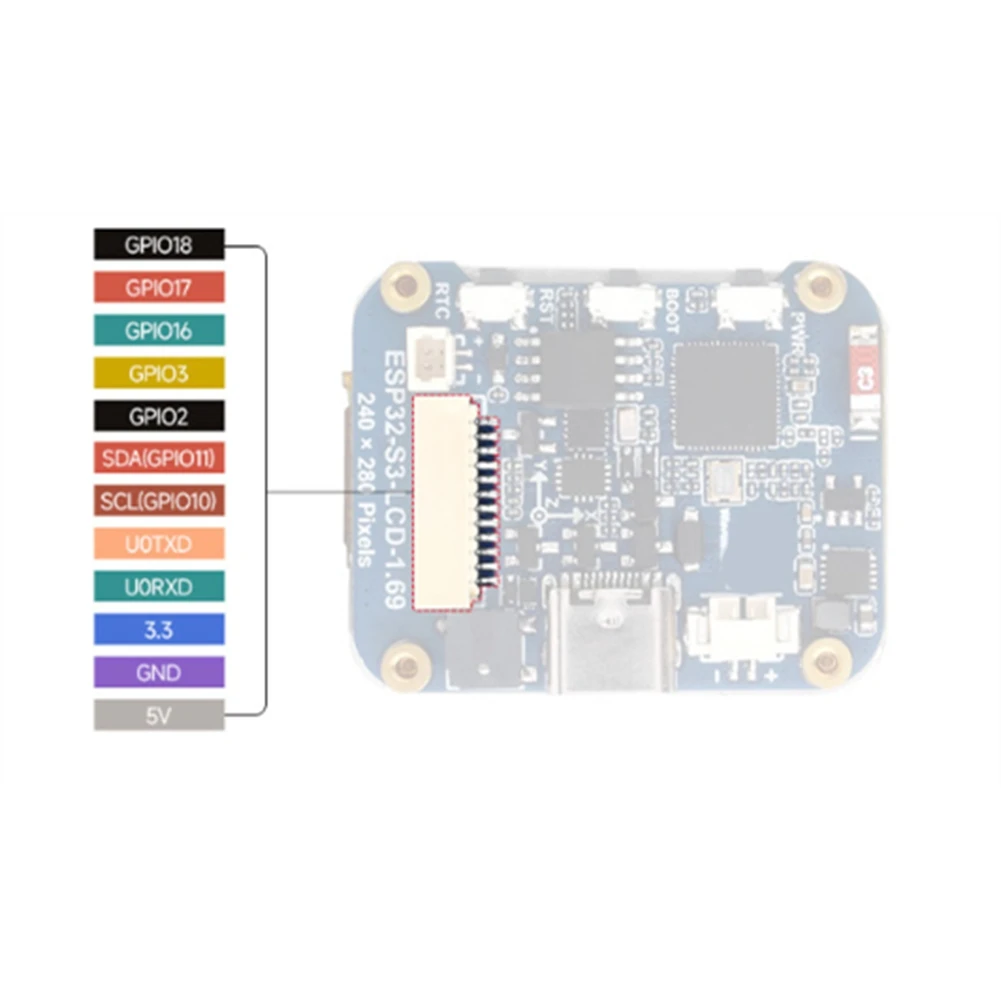 

CJSD-ESP32-S3 ST7789V2 SPI LCD Display Module 1.69-Inch IPS NO Touch Development Board For Arduino Python