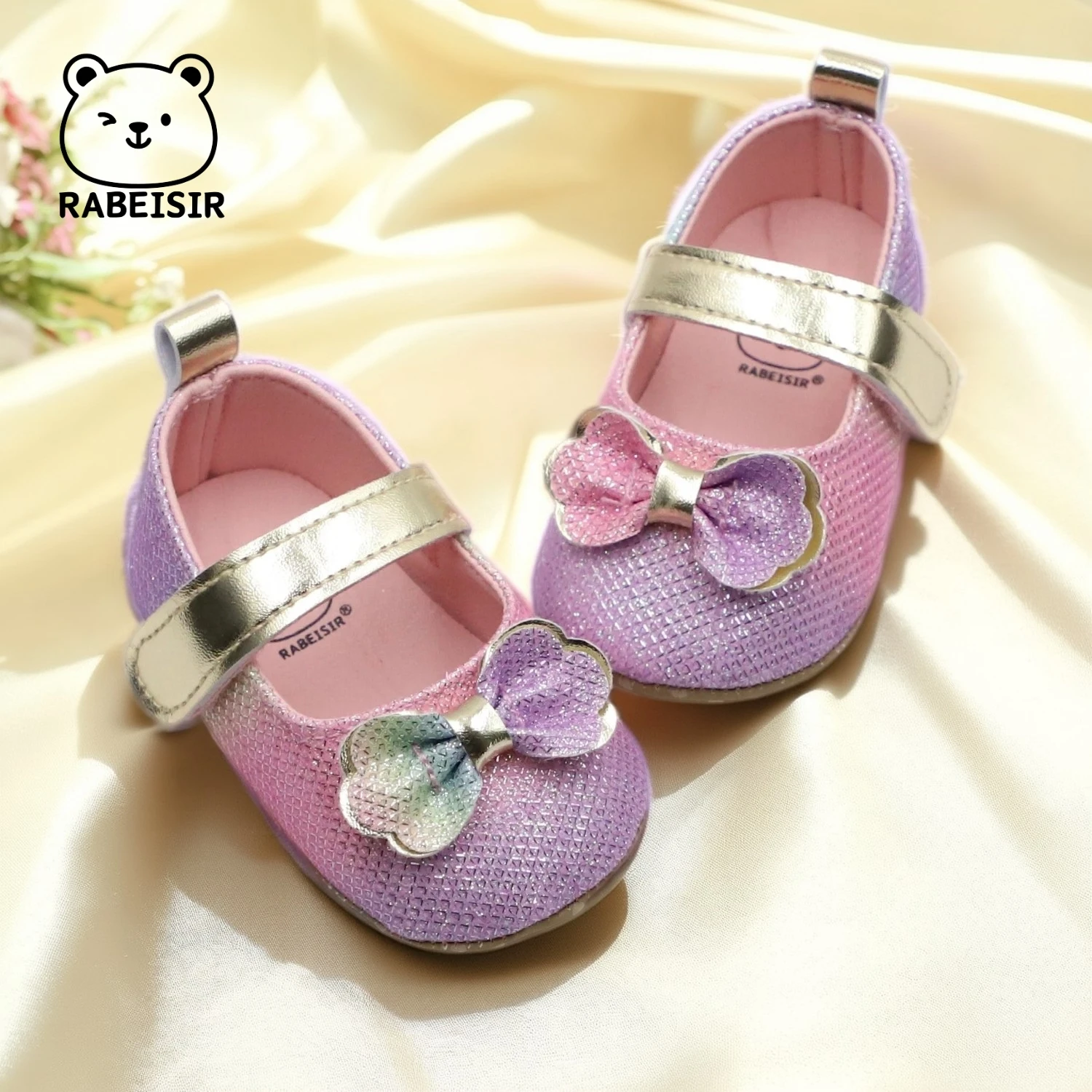 

Baby Girl Princess Shoes Birthday Shoes 0-18 Months Baby Pre-Step Shoes Flats Shoes Bow Sweet and Fashionable