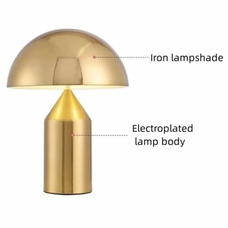 الكهربائي الشمال الأسود الأبيض الذهب الفطر الجدول مصباح لمكتب المعيشة غرفة الطعام غرفة نوم السرير المعادن LED سطح المكتب الديكور