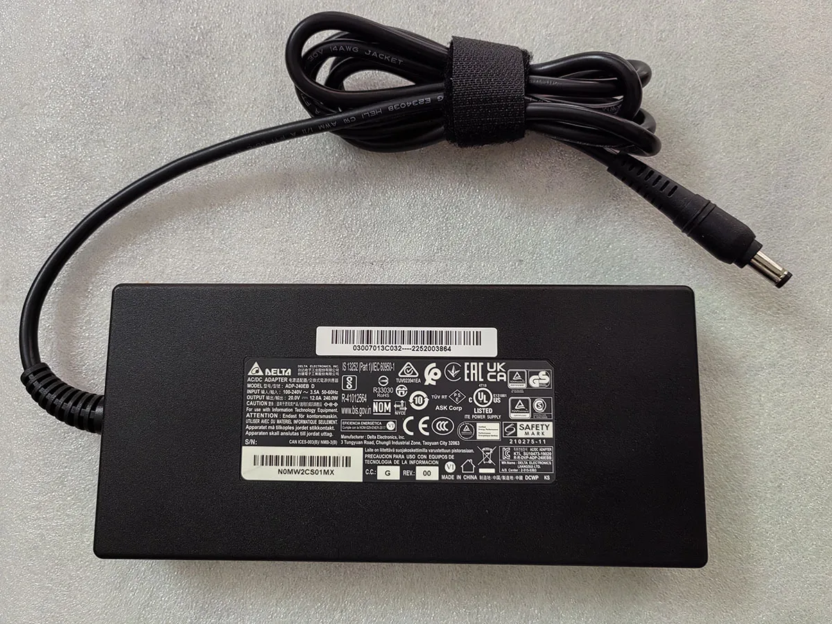 حقيقي سليم دلتا 20 فولت 12A ADP-20EB D 5.5 مللي متر 240 واط محول التيار المتردد لأجهزة الكمبيوتر المحمول ThundeRobot S RTX5070TI 2025