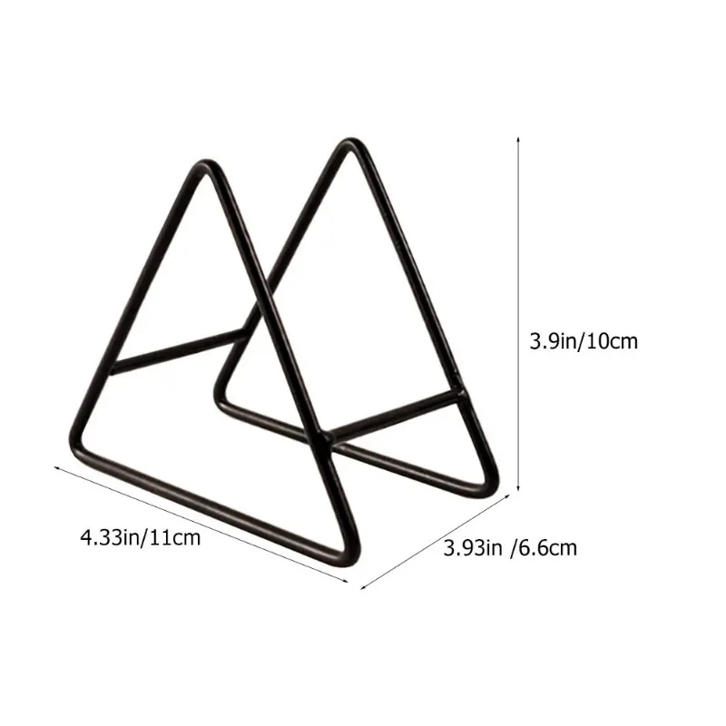 Coaster Holder Stand Rack Dish Triangle Coasters Support Drink Kitchen Round Holders Black Storage Metal Display Plate Iron