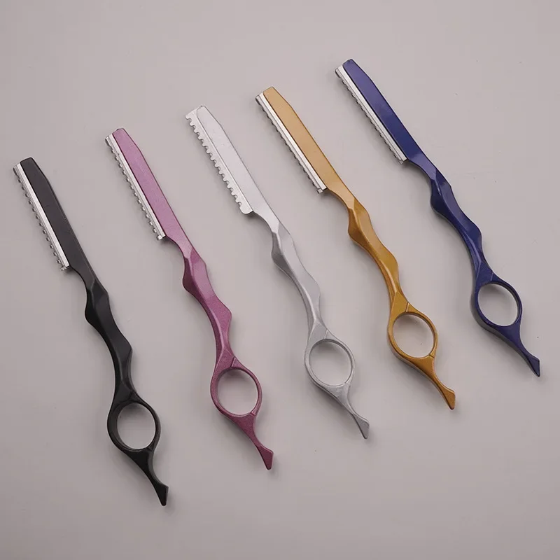 Hair Scissors Cutting Barber Razor 2in 1 Hair Shavel Japan Steel Professional Sharp Barber Hair Shaver Cutting Knife Salon Tools