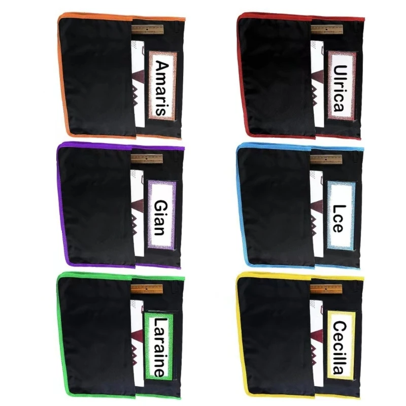 6/12Pcs Classroom Back Storage Bag High Capacity Cloth Chair Organiser For Student School Supplies Organization