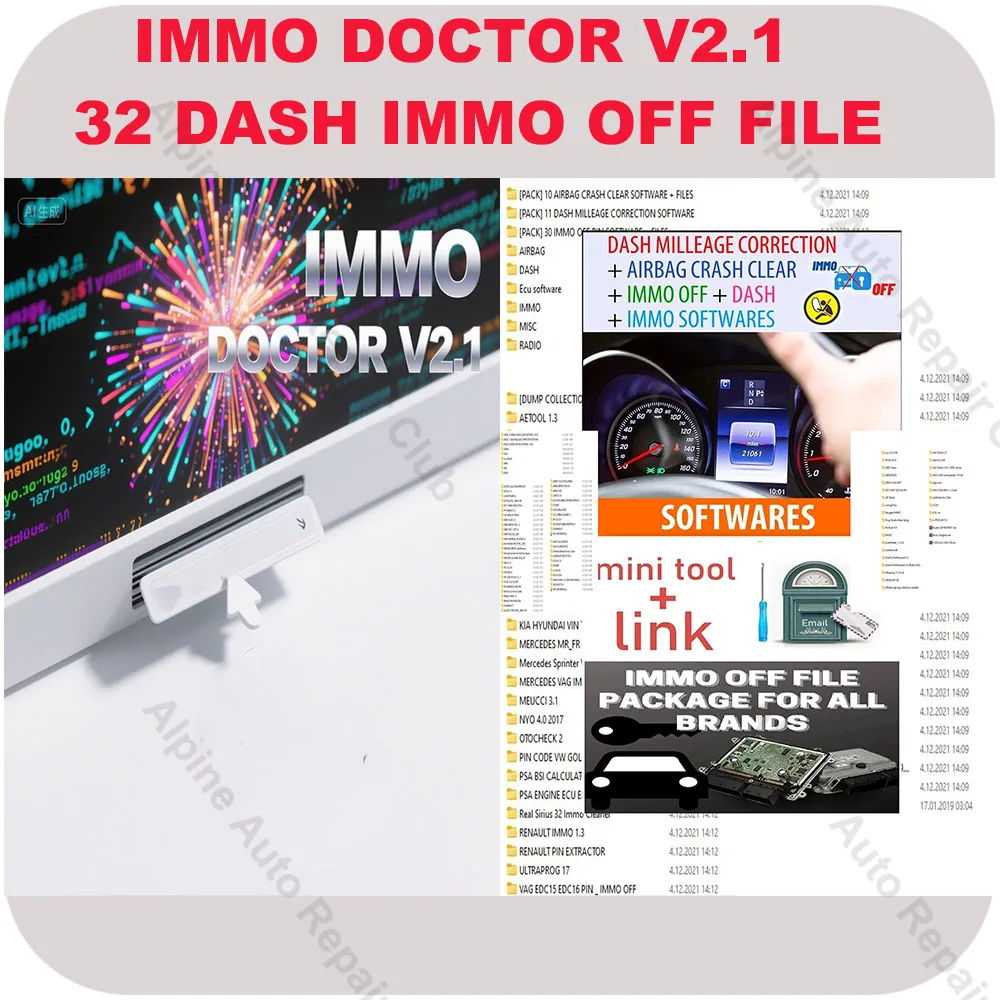 

IMMO DOCTOR V2.1 Car Repair Software + 32GB Package DASH MILLEAGE CORRECTION+AIRBAG CRASH CLEAR+IMMO OFF+ DASH +IMMO SOFTWARES