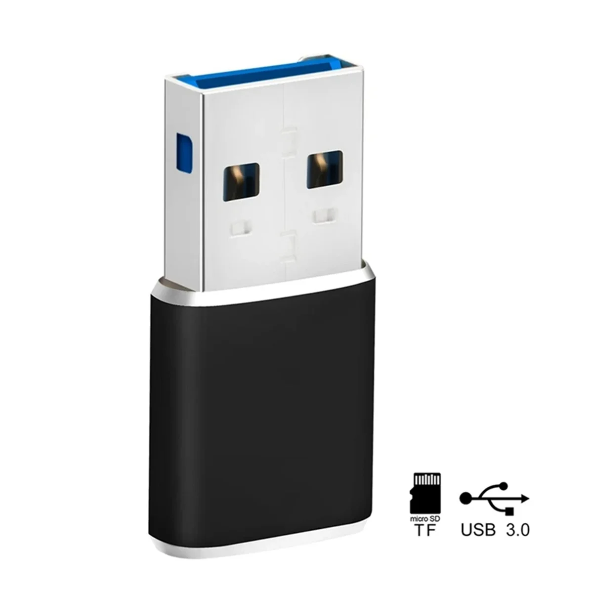 محول قارئ بطاقات الذاكرة A26P Mini USB 3.0 لمحول قارئ بطاقات TF للكمبيوتر الشخصي والكمبيوتر المحمول باللون الأسود