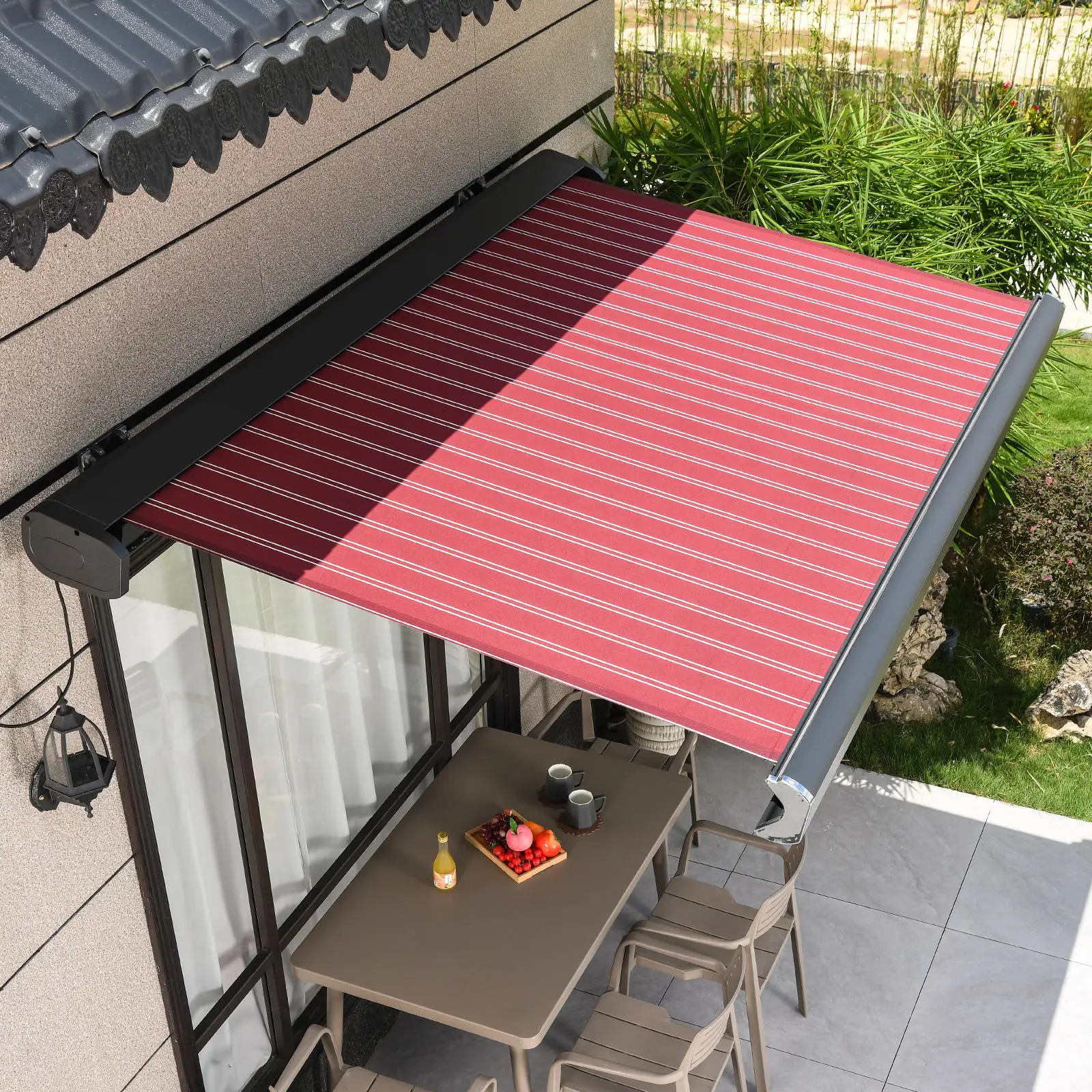 Household Outdoor Fashionable Wall Mounted Sunshade App Activation Intelligent Canopy Large Size Rainproof Full Cassette Awning