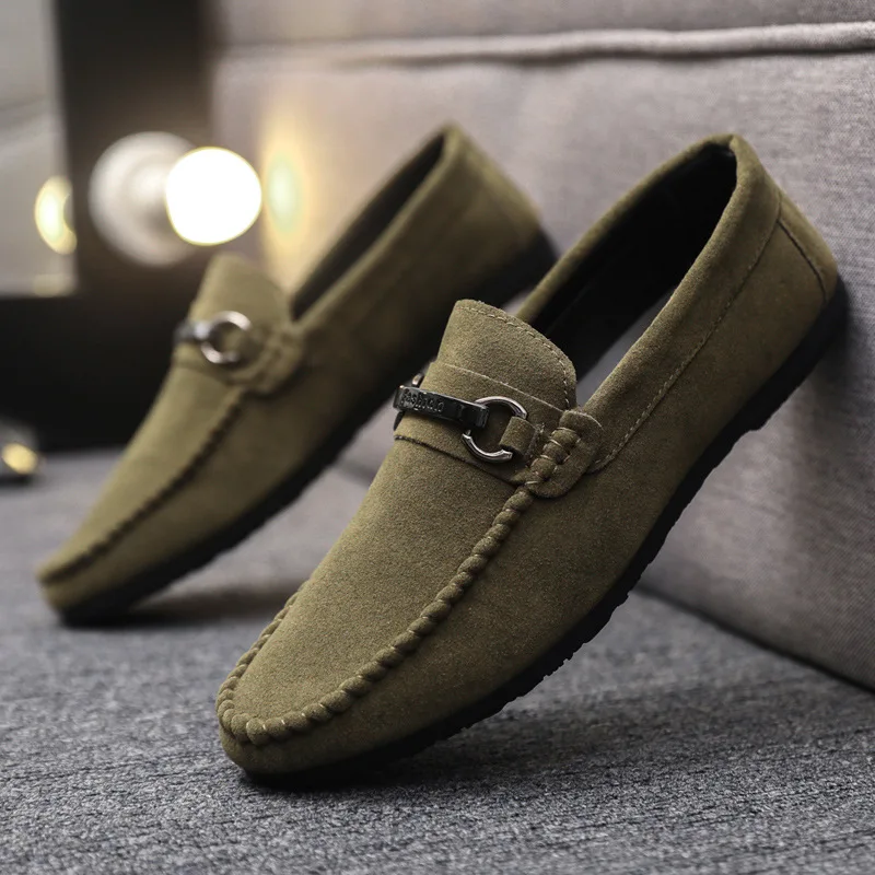 Brand Fashion Summer Style Soft Loafers Leather High Quality Flat Casual Shoes Breathable Men Flats Driving Shoes