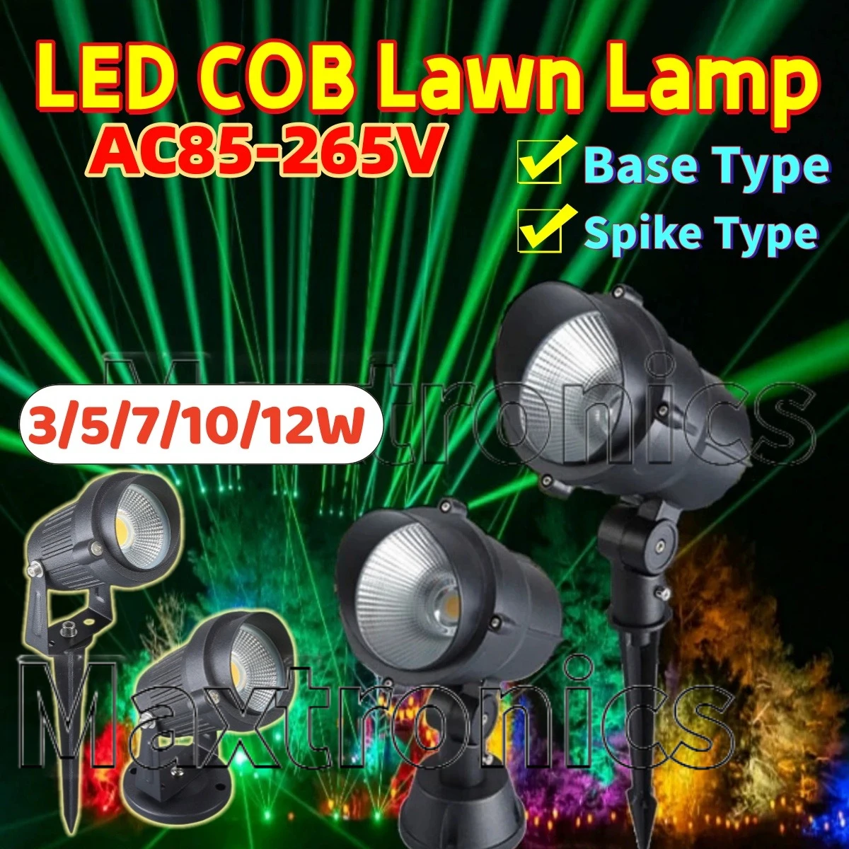 LED COB Lawn Lamp Spotlight 3/ 5/7/10/12W AC85-265V Outdoor Waterproof Lighting Garden Path Tree Spike Light Landscape Lighting
