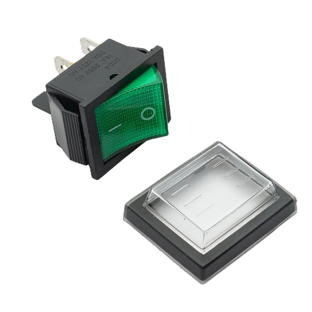 Versatile Green Rocker Switch 4 Pin 16A 250V AC DPST Premium Choice for Carpet Cleaners and Electrical Appliances