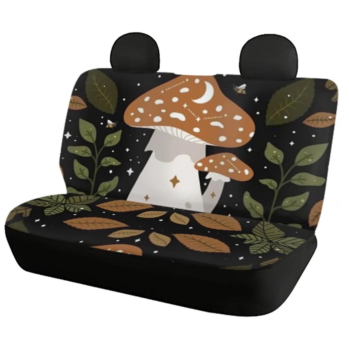 Mushroom Design Car Seat Cover Set for Women Universal Fit SUV Truck Sedan Elastic Front Back Seat Cover Accesorios Para Auto