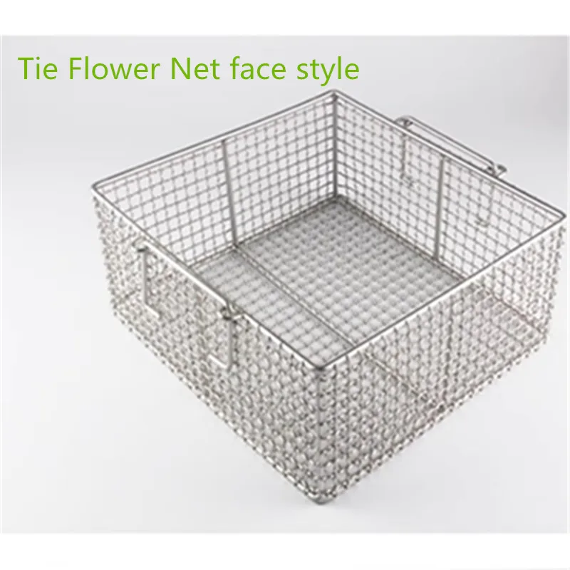 Customized 304 Stainless Steel Sterilization Basket, Rectangular Storage Mesh Basket, Ultrasonic Cleaning Basket Filter