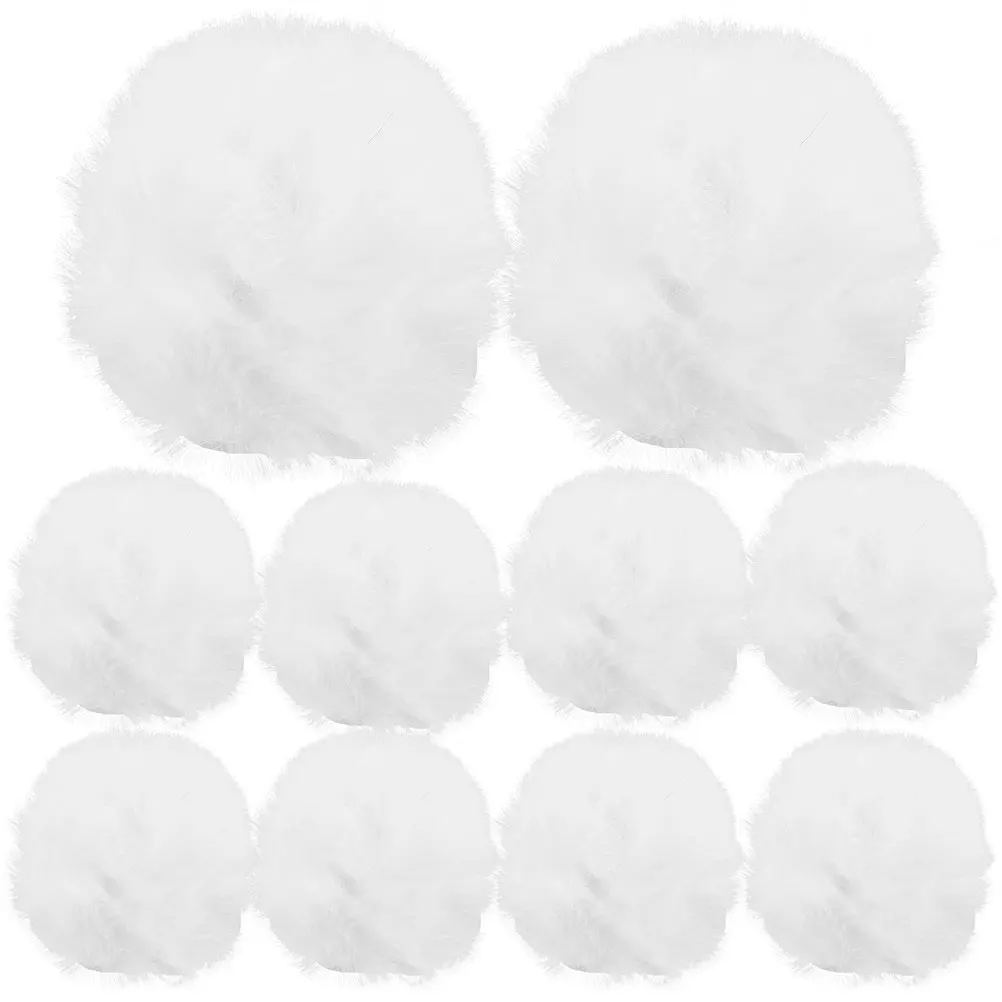 

12 Pcs Christmas Decorative Balls Has Shoe Clips White Imitation Rabbit