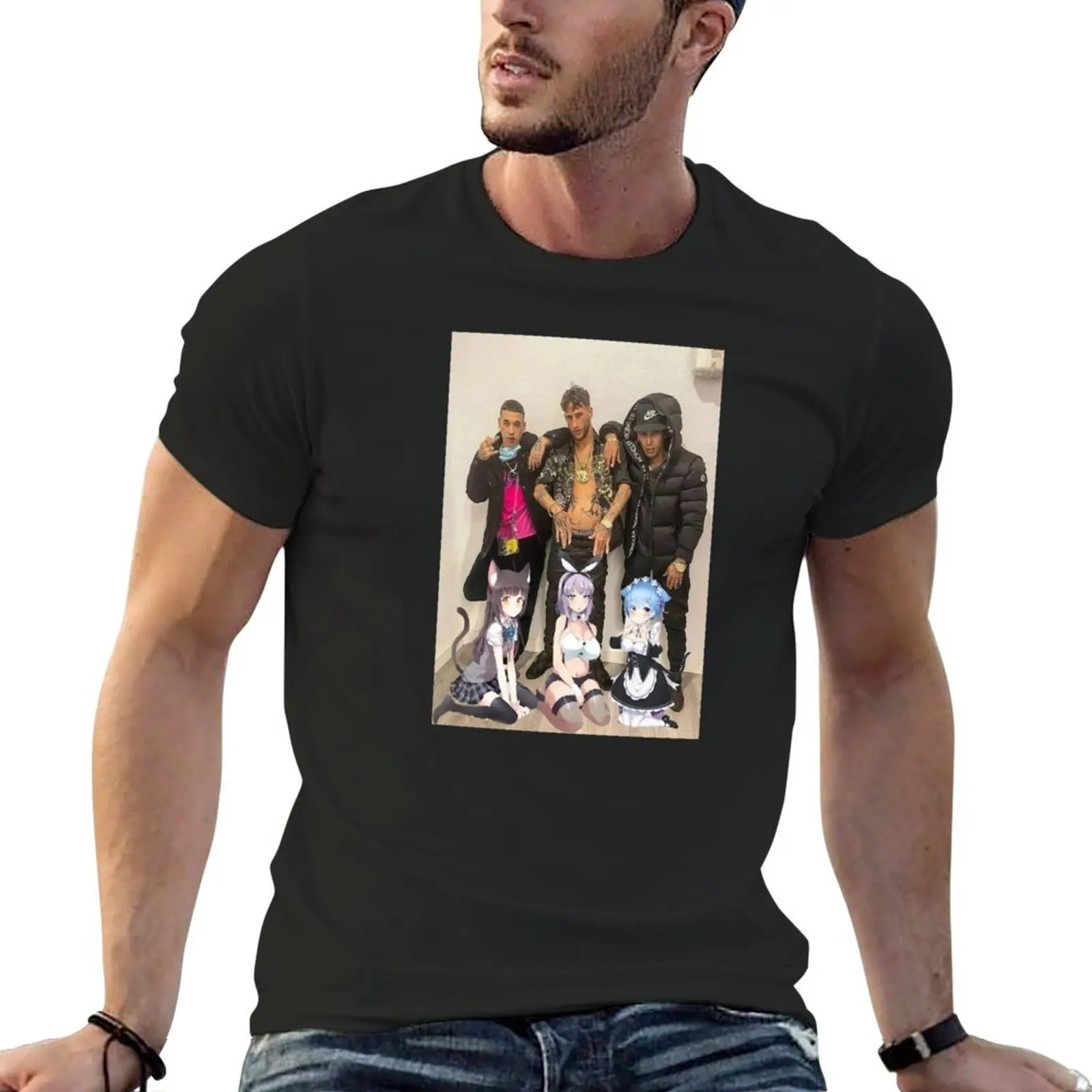 

New PxxrGvng with Waifus T-Shirt Short sleeve graphic t shirt summer top Tee shirt mens t shirt