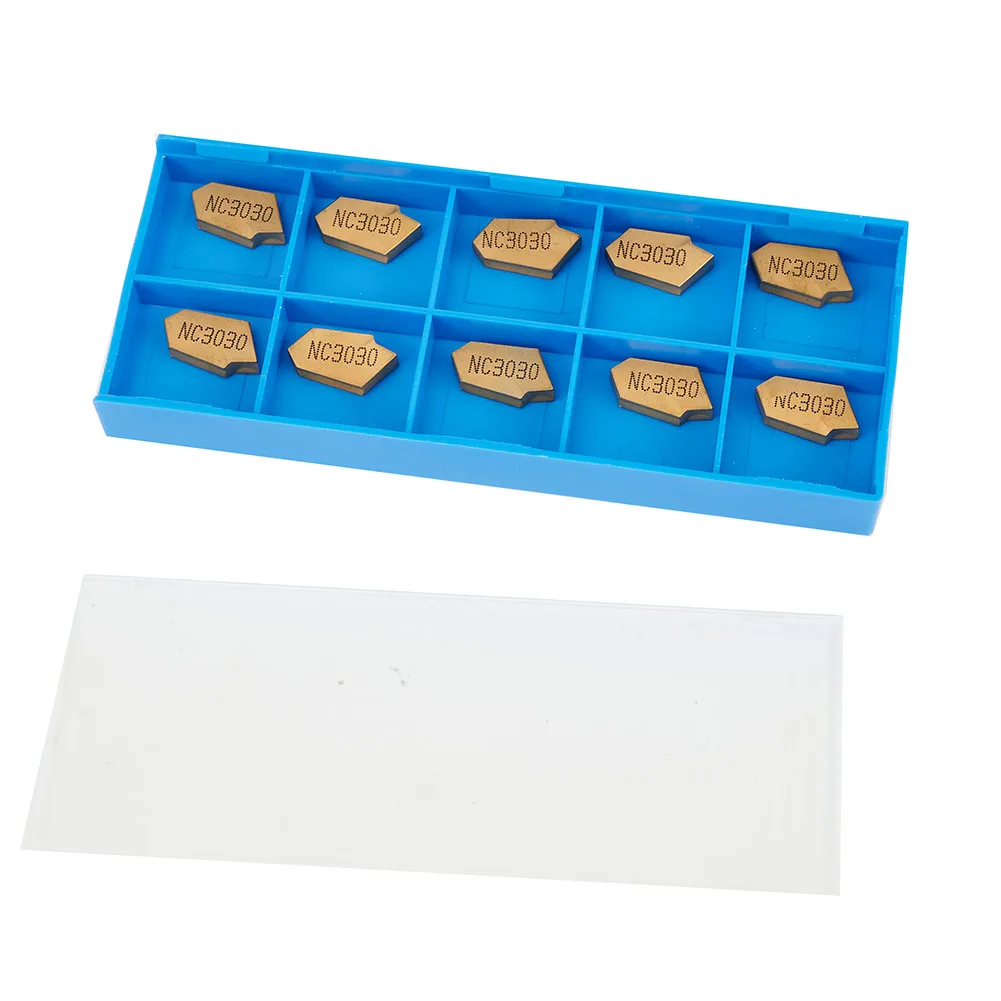 10 peças sp300 nc3020 gtn3 cnc ranhuramento corte inserções de carboneto, 3mm de largura, desempenho de corte eficiente, cor dourada