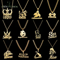 Nextvance Custom Name Necklace Cartoon Design For Women Men Children Stainless Steel Nameplate Pendant Waterproof Jewelry Gifts