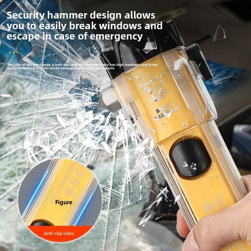 Multifunctional laser strong light charging super bright car safety hammer broken window escape emergency light