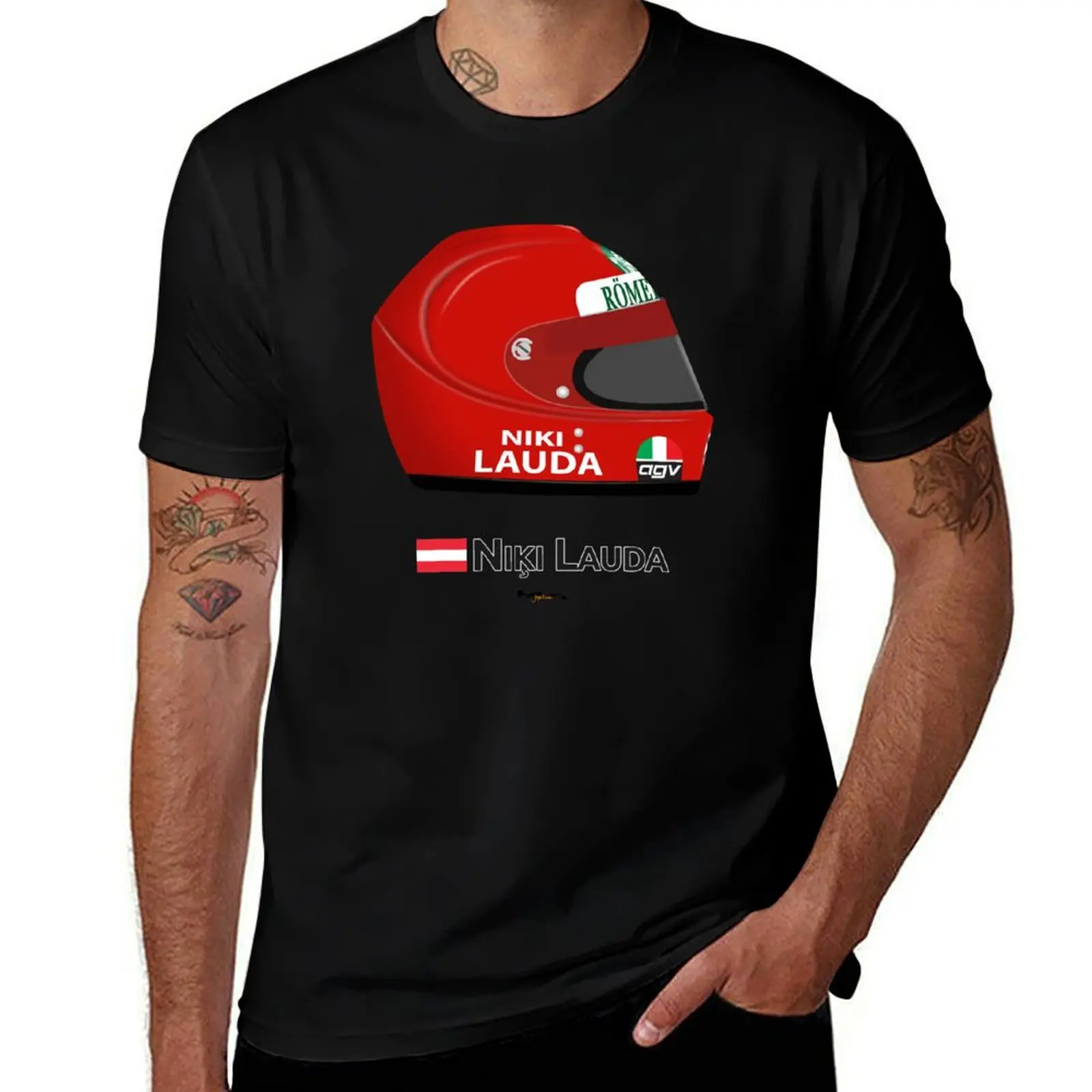 Футболка Niki Lauda - 1976 AGV Helmet с оригинальным графическим принтом