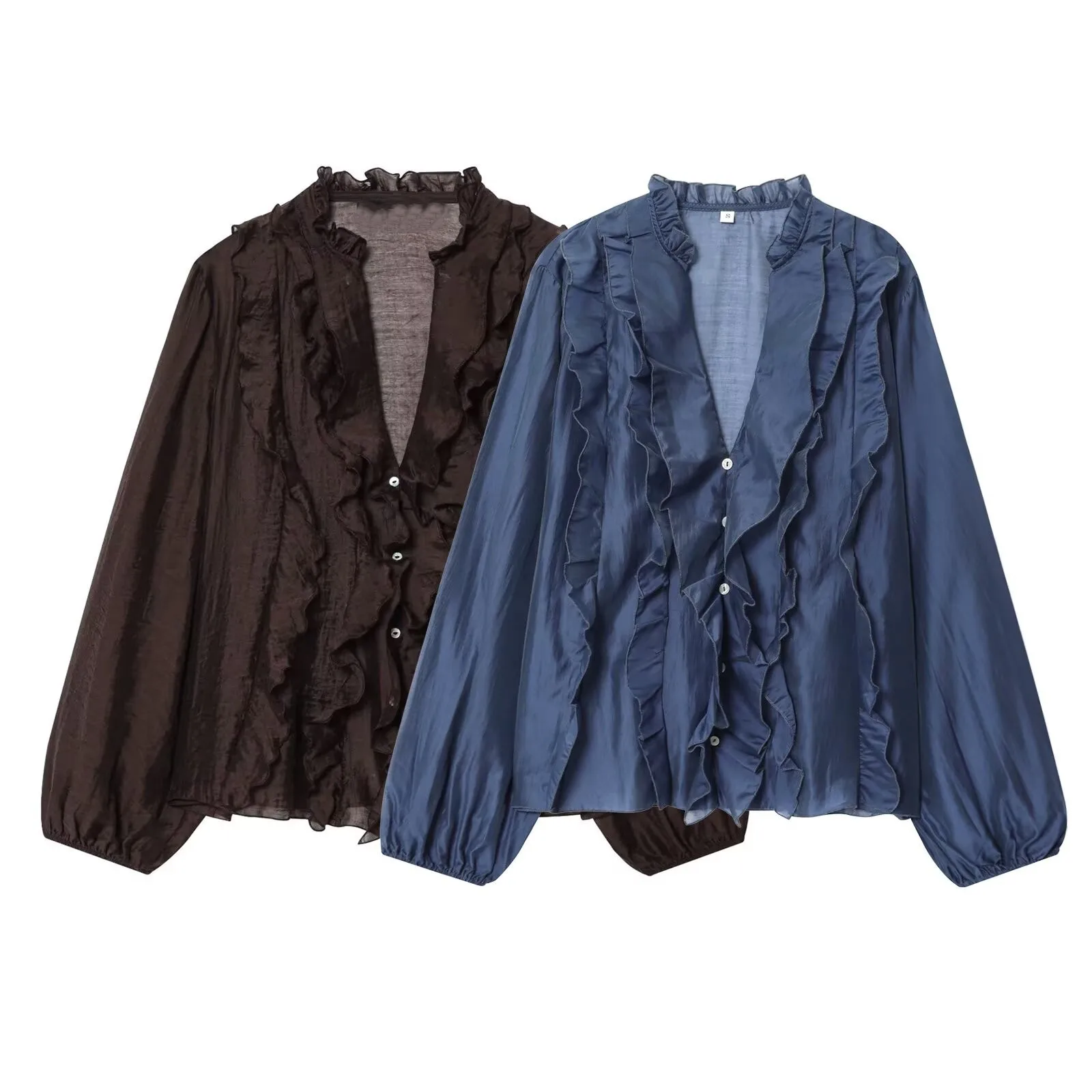 

European and American clothing 2025 new autumn fashion casual versatile elegant elegant layered decorative shirt