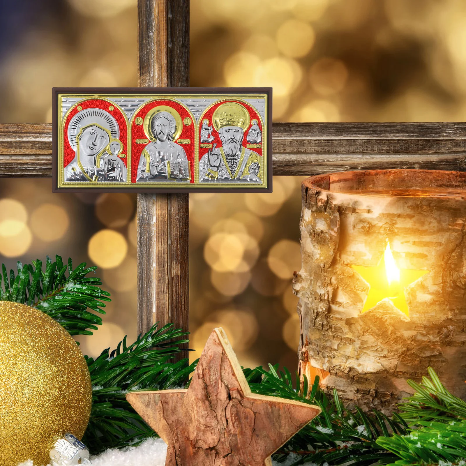 

ABS Aluminum Foil Christmas Ornament Xmas Table Decoration Desktop Sign Festive Home Decor Party Accessories Table Centerpieces