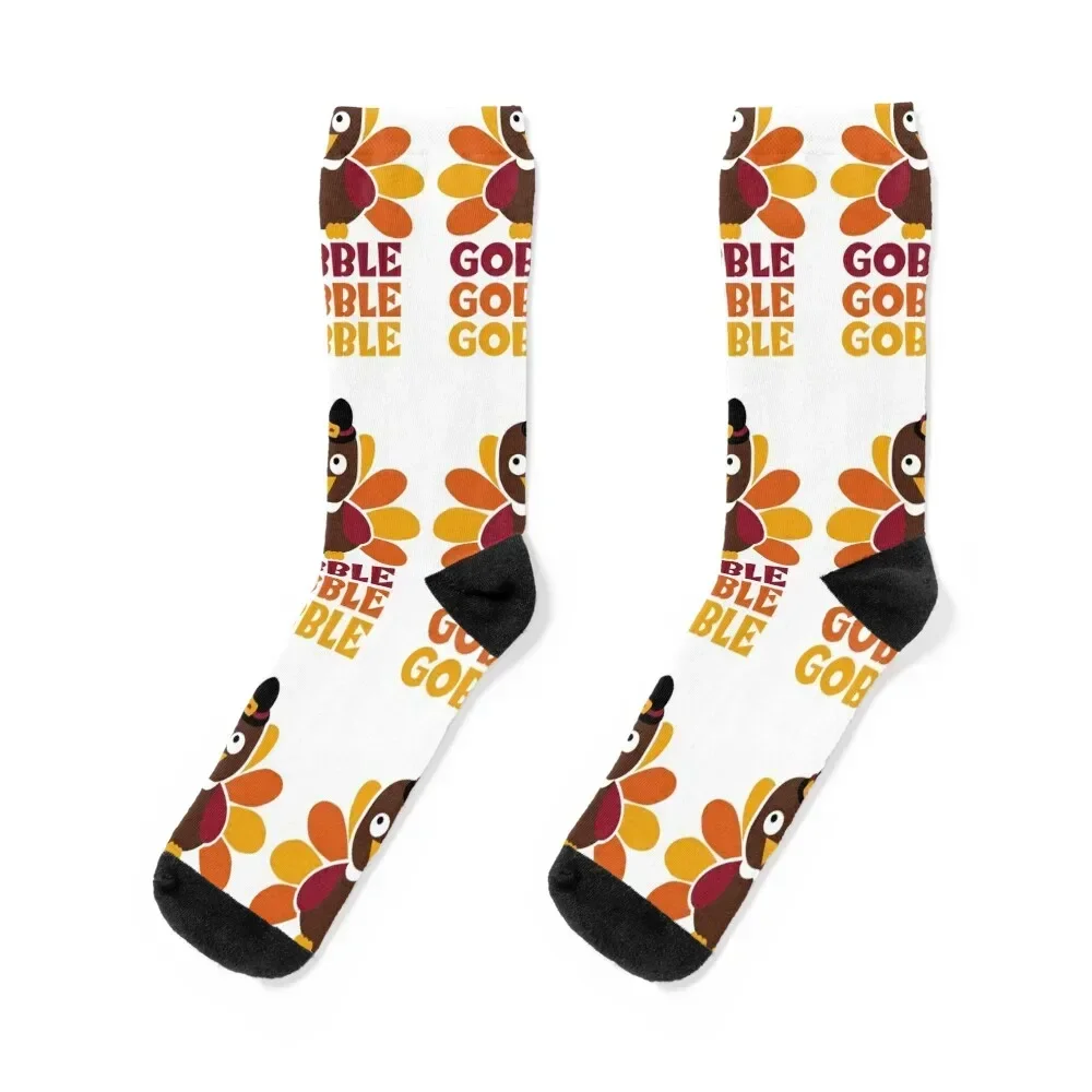 

Gobble Gobble Gobble - Thanksgiving Ideas Socks valentine gift ideas colored funny gifts Socks Men Women's