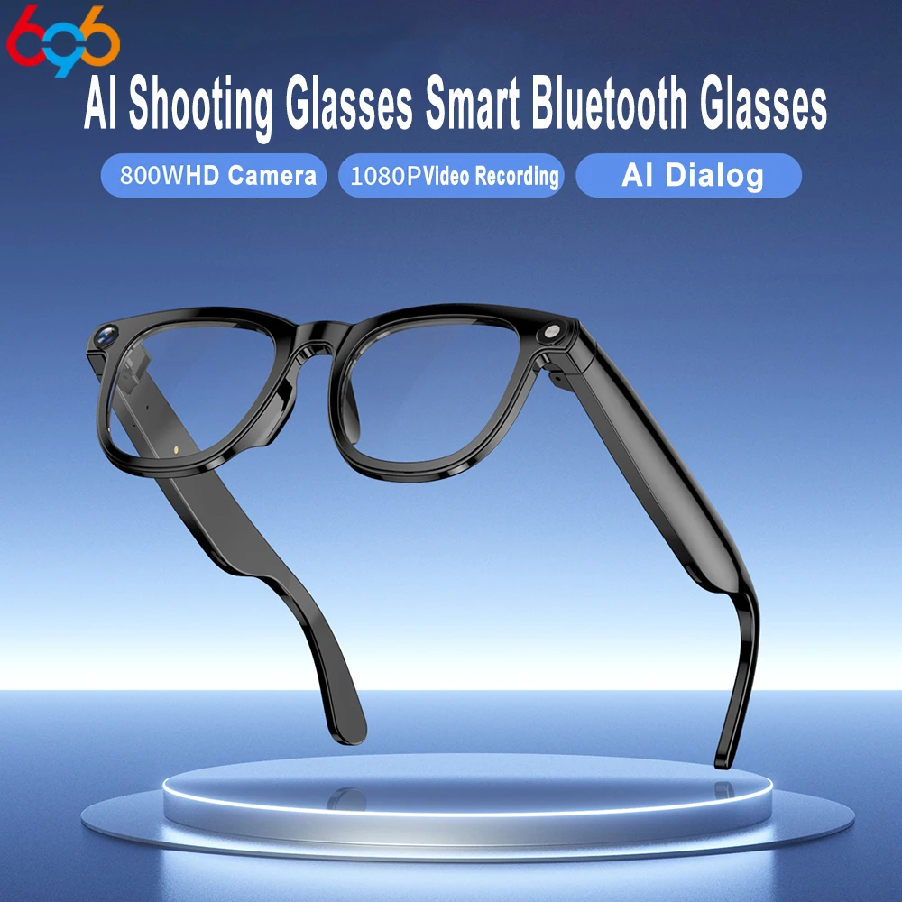 

AI Smart Glasses 800W HD Camera Sunglasses Men Women Anti Blue Light The Map Translation Video Call Take Photos UV Protection