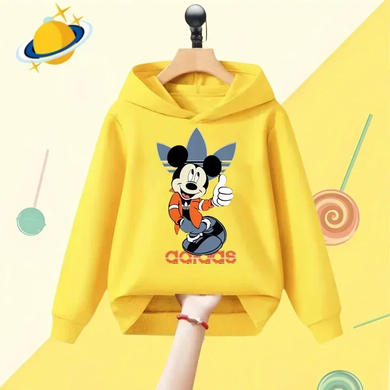 Mickey Minnie Mickey Mouse kids hoodie Disney Boys Girls Street wear sports long sleeved casual hoodie baby clothing Kawaii