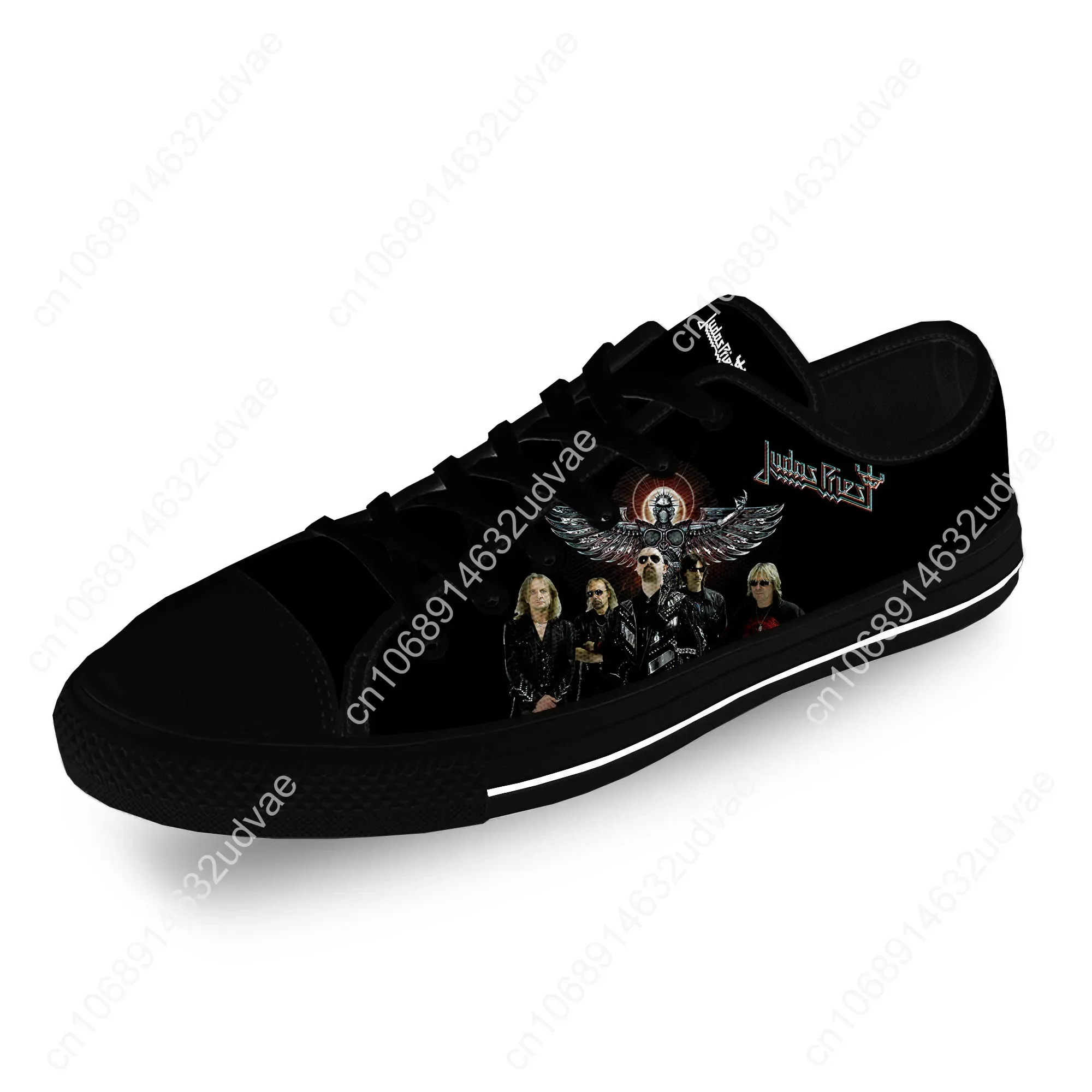 Judas Priester Rockband Metall lässig Stoff 3D-Druck Low-Top-Leinwand Mode Schuhe Männer Frauen leichte atmungsaktive Turnschuhe