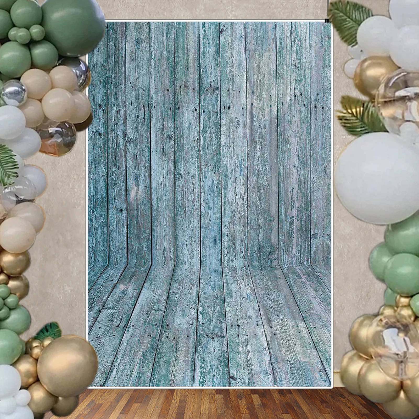 MOON.QG Birhday 배경 바닥 소박한 갈색 보드 사진 부스 베이비 샤워 맞춤 포스터 사진 소품 액세서리 벽