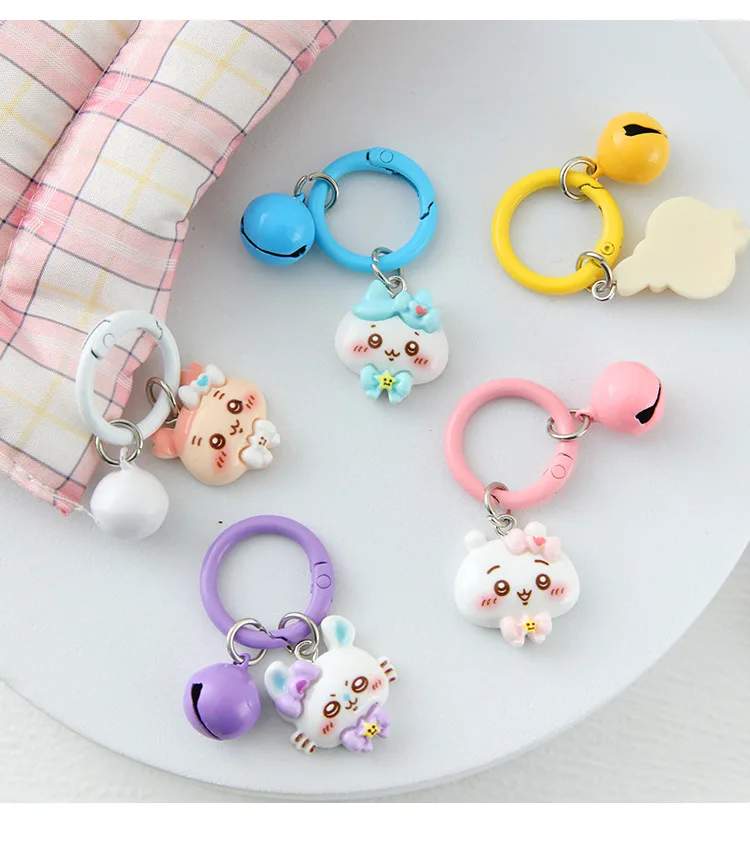 Cartoon jiyi Cute Bow Tie Hachiware Usagi Key Chain Pendant Couple Best Friend Bag Pendant High-looking Girl Heart Key Ring view 5